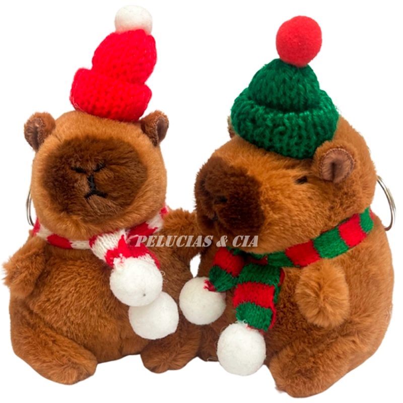 Mini Chaveiro de Pelúcia Capivara Noel 10cm - Natalino